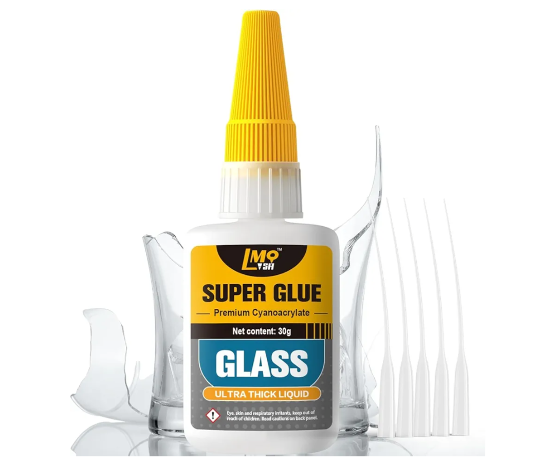 Glass Super Glue Liquid, Clear Instant Cyanoacrylate Adhesives for Glass Repair, All Purpose CA Glue for Shoe Ceramic Plastic Leather Model Metal Wood Pottery Aquarium Porcelain Stone, Thick