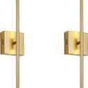 Modern Wall Sconces Set of Two, Dimmable Hardwired Wall Sconces, 350° Rotate, LED Matte Gold Wall Light Fixtures, 3000K Warm Light Wall Lamp for Bathroom, Living Room, 24.4 Inch (2 Pack)