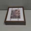 KINLINK 8x10 Picture Frame Brown Set of 4, Wooden Photo Frames Matted 5x7 with Plexiglass for 5x7 with Mat or 8x10 without Mat for Table and Wall Display