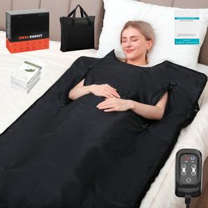 Infrared Sauna Blanket for Home: Extra Large Portable Sauna Blanket withFull Body Detox Wrap & Deep Heat Relaxation - Adjustable 86-176°F Far Infrared Therapy 20-60 Min Timer 74.8 x 35.5Inch