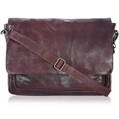 Oak Leathers Leather Messenger Bag for Men and Women - Laptop Briefcase Bag For College, Office, Adjustable Shoulder Strap
