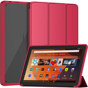 Sanyetral Tablet Protective Case with Auto Wake/Sleep Function, Incompatible with TCL Nokia -Red