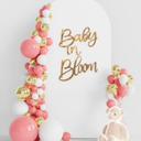 Wokceer Baby in Bloom Sign for Backdrop Baby Shower Sign for Party Banner Gender Reveal Boy Girl Decorations Baby's 1st Birthday Party (15.2 Inch x 12.6 Inch, Light White)