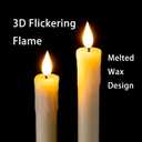 Homemory Real Wax LED Flameless Taper Candles with Remote Timer, 9.6 Inches Ivory Fake Candlesticks, Dripless Battery Operated Window Candle with 3D Flickering Flame for Fireplace Xmas Halloween