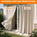 12Pack Curtain Weights, 16oz Outdoor Curtain Weights Bag, Drapery Weighted Bottom Gazebo Weights Sandbag with Holder Clip for Drapes Cabana Gazebo Pergola Garden (Beige)