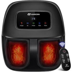 Shiatsu Foot Massager Machine with Heat, 2025 Upgrade Deep Kneading, Full Foot Massager with Remote for Plantar Fasciitis, Neuropathy, Birthday Gifts for Women Mom Men Dad, Up to Foot Size 14 (Black)
