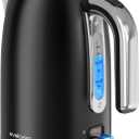 Evoloop Electric Kettles, 1.7L Tea Kettle, Hot Water Boiler Heater, Stainless Steel Electric Teapots BPA Free, Auto Shut-Off & Boil-Dry Protection, 120V/1500W-Black