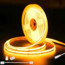 PAUTIX COB LED Strip Light 20ft/6.1m 3087LEDs Warm White 2000K CRI90+ High Lumen,DC24V Flexible LED Tape for Cabinet Home DIY Lighting Projects with 1pcs COB Connector Wire(Power Supply Not Included)