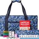 Jongyance American Mahjong Set with Blue Carrying Bag, 166 White Tiles, 4 All-in-One Rack/Pushers, Mahjong Tiles Set (Ma Jong, Mah-Jongg, Majiang)