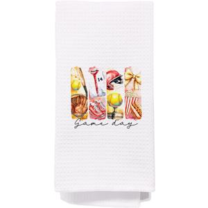 Softball Kitchen Towels, Game Day Softball Coquette Dish Tea Towels for Kitchen Decor, Retro Softball Mama,Game Day Softball Decorative Hand Towels for Bathroom, 16x24 Inch (White-3)