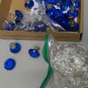 Ravinte 25 Pack Blue Crystal Knobs for Dresser Drawers - 30 mm Glass Cabinet Diamond Shaped Knobs with Silver Base