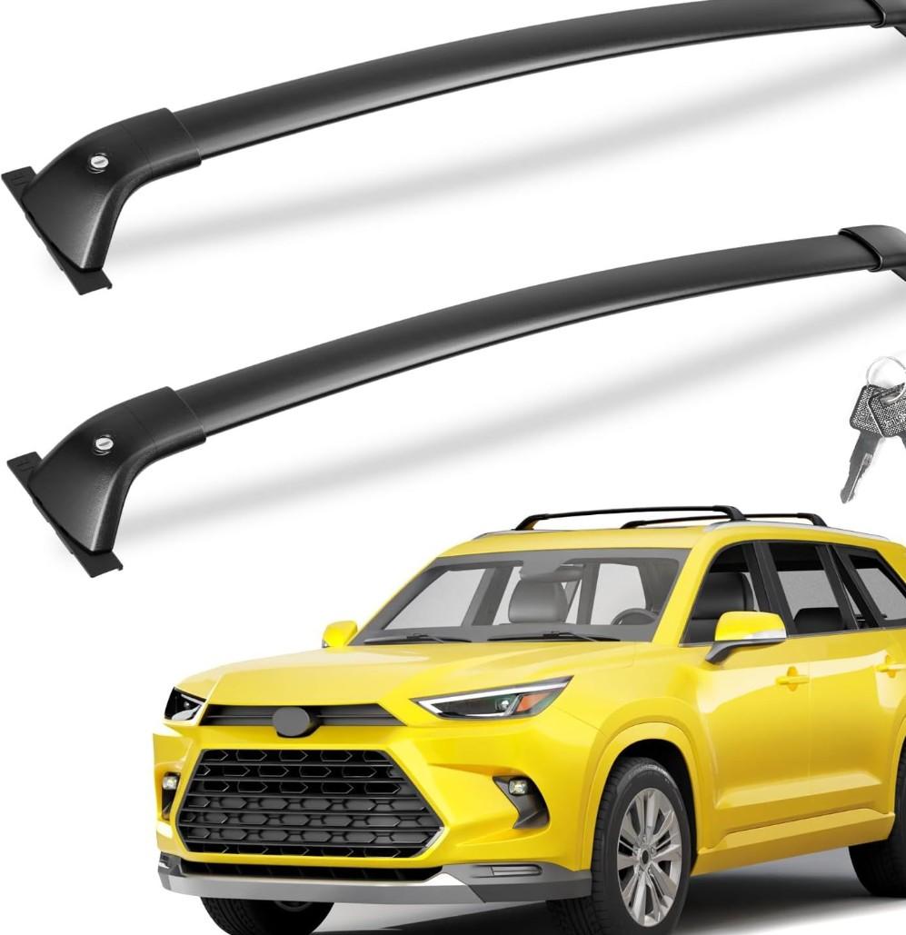Roof Rack Cross Bars Compatible with Toyota Grand Highlander & Lexus TX 2024 2025 2026 (with Flush Side Rails), Lockable 260LBS Heavy Duty Aluminum Roof Rails Crossbars Rooftop Luggage