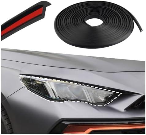 carleef T-Type Car Weather Stripping,16.4FT Rubber Seal Strip for Headlight Sealant/Car Wheel Eyebrow Rubber Seal,Universal Automotive Weather Stripping Fills Every Gap of Your Car (8MM)