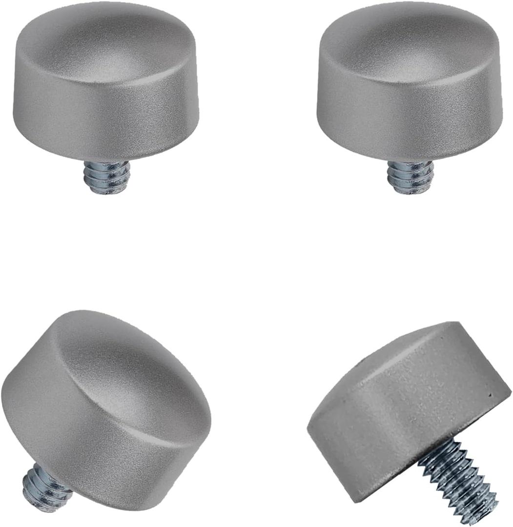 Finials For Curtain Rods, 4 Pcs Plastic Curtain Rod Finials for 3/4 Inch with 1/4 - 20 UNC Screws Curtain Rods,Drapery Rod Finials of Cylindrical Shape (grey)