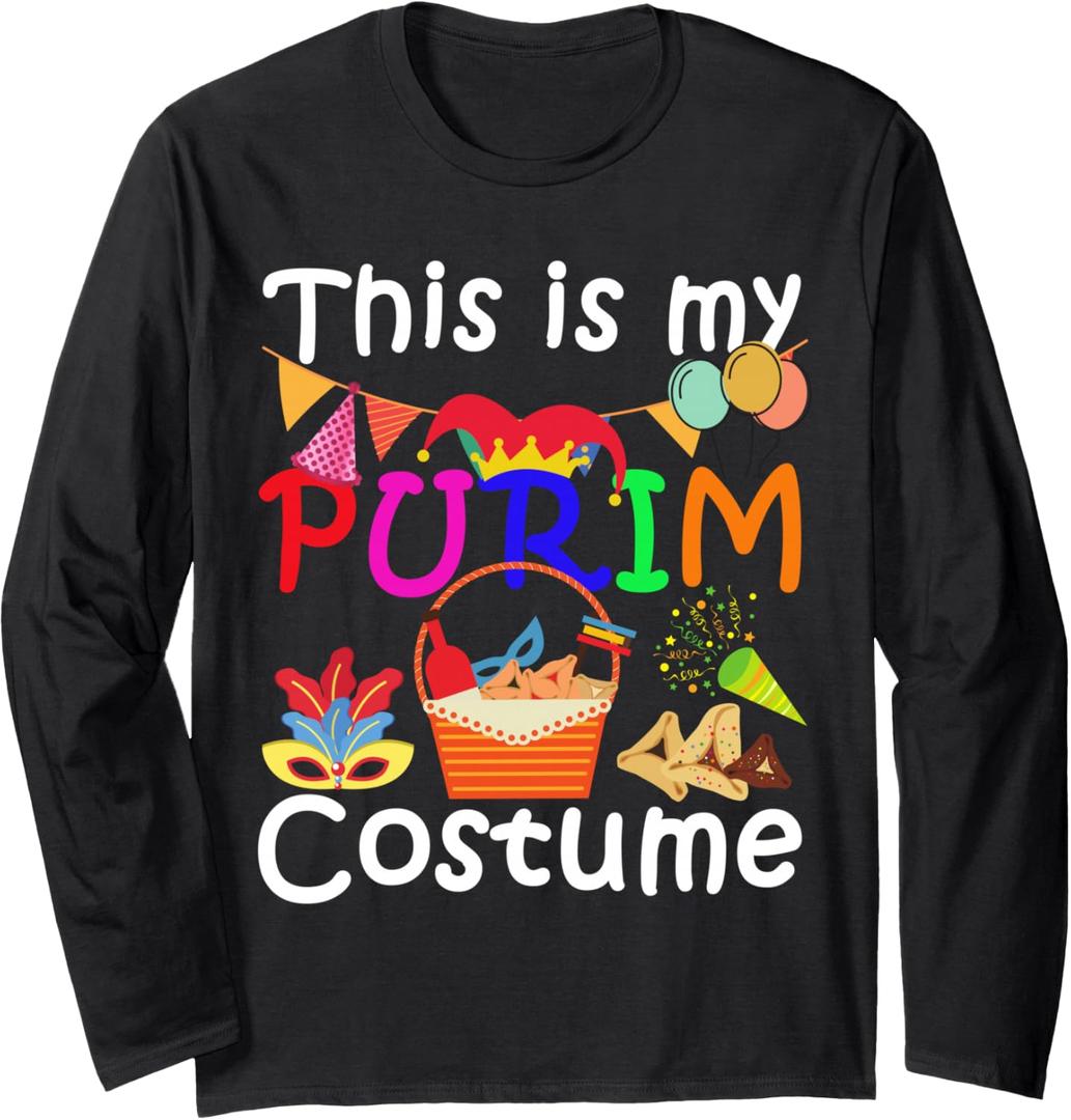 This is my Purim Costume funny Jewish Long Sleeve T-Shirt, Size: S-M