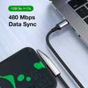 240W USB C Cable, Right Angle USB C to USB C Fast Charging Cable with Unique Aircraft Shape, Round Nylon Braided Type C Cable, C to C Charging Cords for iPhone 16 15 Series/Samsung/Laptop, 6FT