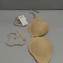 Women's Strapless Bra Push Up-Non Slip Invisible Underwire Low Back Multiway Support Padded Plunge Bra for Comfort Lift (32DDD, Nude)