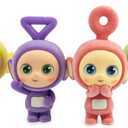 Teletubbies 4-Pack Set with Tinky Winky, Dipsy, Laa-Laa, Po 2.5-inch Flocked Cheebee Collectible Figures