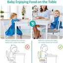 Toddler Booster Seat for Dining Table, Stronger Support Non-Slip Bottom Booster Seat for Kitchen Chair 2 Adjustable Straps Portable Travel and Home Increasing Booster Cushion Kid Baby(Grey)