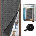 Augblinds Thermal Insulated Door Curtain Fits Door Size 36 x 80 Inch, Oxford Cloth Thicken Cotton Filled, Curtain Size 39" x 82", Single Piece Door Insulation Blanket Cover for Cold in Winter, Grey 