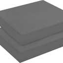 downluxe Outdoor Chair Cushions Set of 2 for Patio Furniture, Water-Resistant Square Corner Patio Chair Cushions with Ties, High Density Foam Outdoor Seat Cushion, 18.5" X 16" X 3", Dark Grey