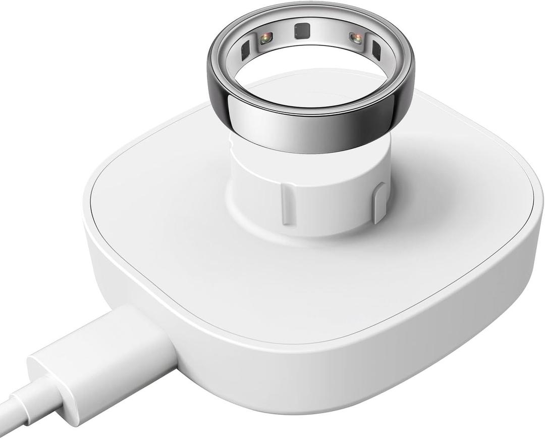 Compatible with Ring Gen 4 Size 6 Charger,Fast Charging Dock and USB-C Cable- Ring Gen 4 Must-Haves for Users (White, Size 6)