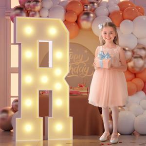 Marquee Light Up Letter R: Large 4FT Marquee Letters for Party Decoration, Alphabet Sign for Birthday Marry Me Wedding Engagement Graduation Decor, Assembly Needed
