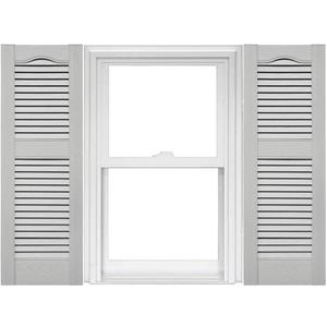Mid America Open Louver 14.5 Inch Vinyl Shutters (1 Pair) - 14.5 x 52 Paintable Window Shade