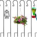 6 Pack Shepherd Hooks for Outdoor 32inch 1/3 Inch Thick Shepherd Metal Curled Garden Hook for Lanterns Hanging Plant Baskets Solar Lights Bird Feeders Wedding Decor, Black