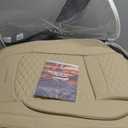 Full Coverage Faux Leather Car Seat Covers Full Set Fit for Cars Trucks Sedans SUVs with Waterproof Leatherette in Auto Interior Accessories (Beige)