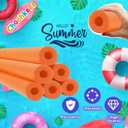 Chochkees Orange Pool Noodles Swimming Hollow Core Foam Tube, Floating Thick Noodles for Floating, Pool Accessories, 52", 6-Pack