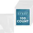 iMailer - 100 Count - 13" x 15" Clear Reclosable Zip Plastic Poly Bags - 2 Gallon Zip Bags for Clothing, T-Shirts, Pants