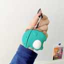 2 x 3D Cute Dinosaur Case for Airpod 2nd/Airpod 1st,3D Cute Cartoon Soft Case,Kids Teens Boys Girls Women Lovely Character Dinosaur with Keychain for Airpod 1st&2nd Case (Dinosaur)