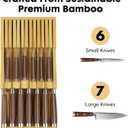 Bamboo Kitchen Drawer Knife Block, In drawer Knife Holder, Knife Drawer Organizer fit for 13 knives