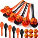 12 Pack Basketball Theme Birthday Party Game Ball and Spoon Relay Race Toy Set for Kids Adults Field Day Egg Spoon and Race Game for Sports Party Indoor Outdoor School Supplies(Orange)