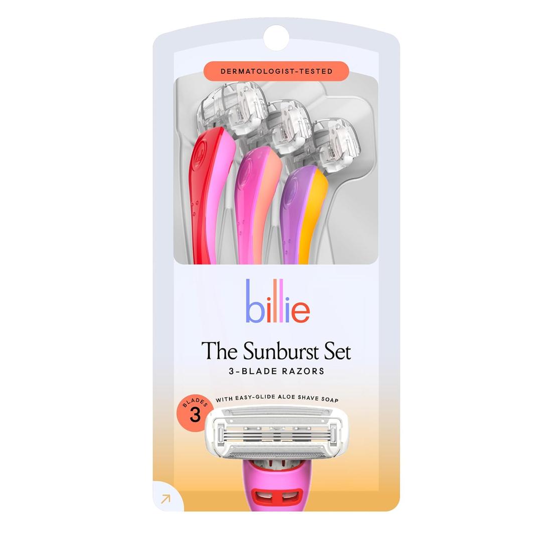 Billie Disposable Razors for Women - The Sunburst Set (1 Count (Pack of 3))