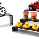 A+ DESIGN Acrylic Display Risers Suitable for Cupcake Retail Shoe Showcase Jewelry Funko Pop Figures (Black 4 Pack Set)