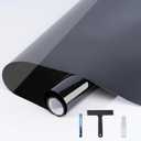 Window Film 17.5" x 118.1" Window Film for Ultimate Privacy and Sun Blocking Room Darkening Tinted Film Removable Static Cling Black Film for Home, Garages and RVs