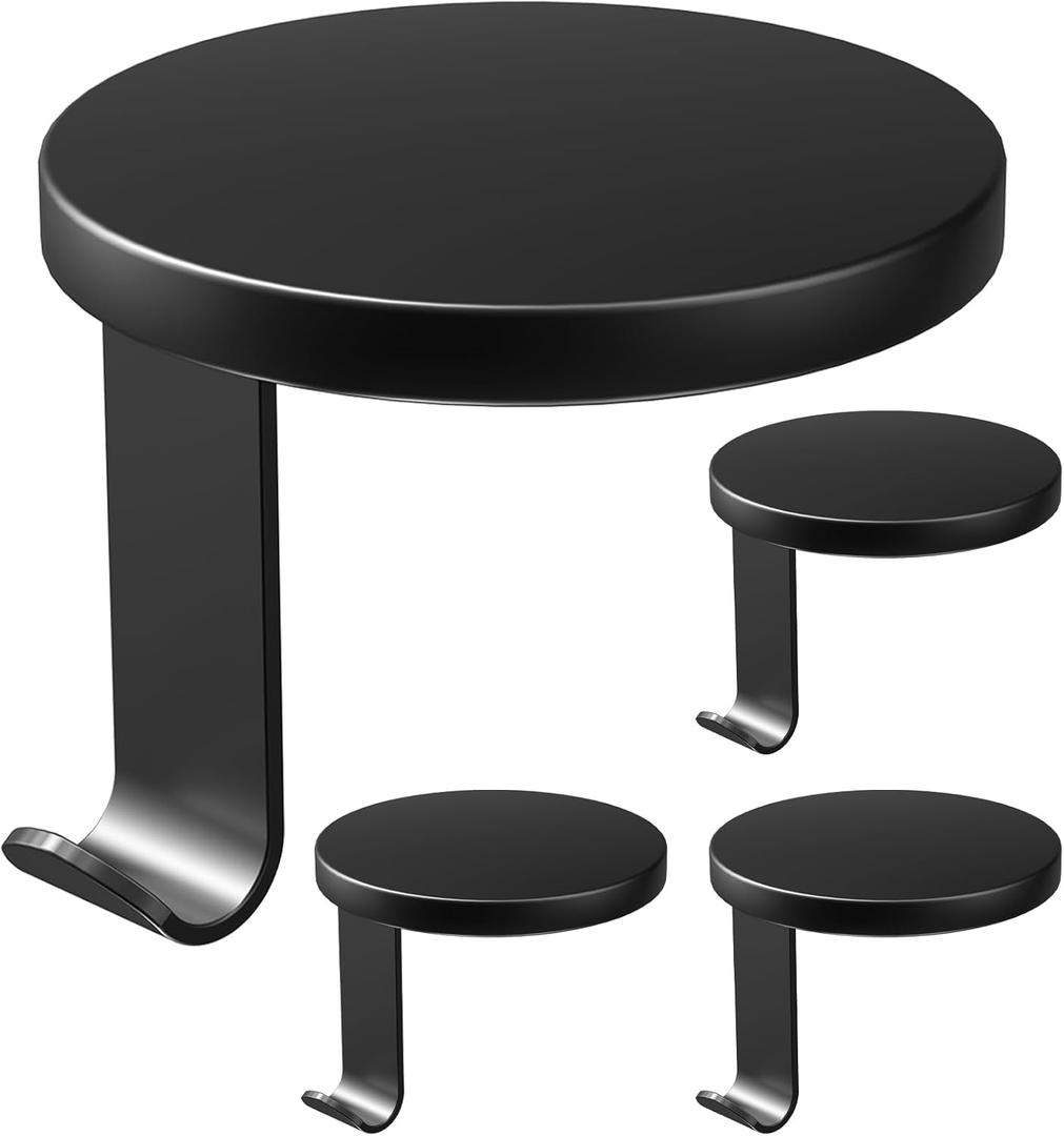 Stocking Holders for Mantle - Set 4, Round Metal - Christmas Stocking Holder, Heavy Duty Stocking Hangers with Non-Slip Protective Pad, Stocking Hangers for Mantel | TV Stand | Staircase | Dresser