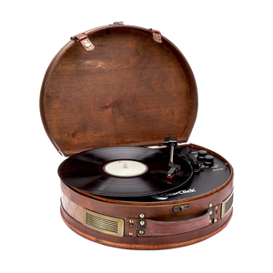 ClearClick Vintage Suitcase Turntable with Bluetooth & USB - Classic Wooden Retro Style