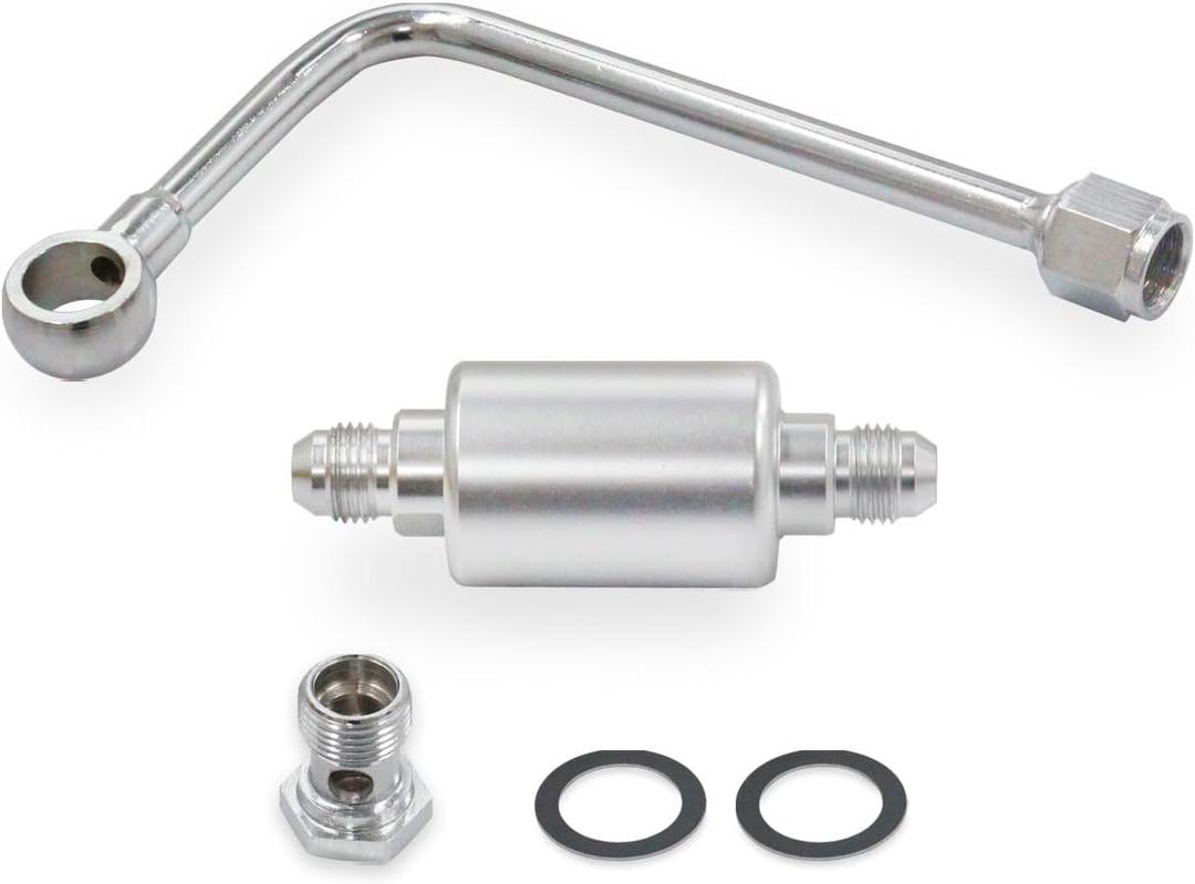 8131 Chrome Steel Fuel Line Kit With Polished Aluminium Fuel Filter