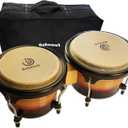 BAHAMUT Bongo Drum Set, 7"+9" Wooden Bongos Gift for Adults, Ideal for Professional Players, Comes with Tuning Wrench & Waterproof Bag