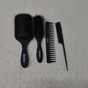 Paddle Hair Brush, Detangling Brush and Hair Comb Set for Men and Women, Great On Wet or Dry Hair, No More Tangle Hairbrush for Long Thick Thin Curly Natural Hair（Black）4PACK