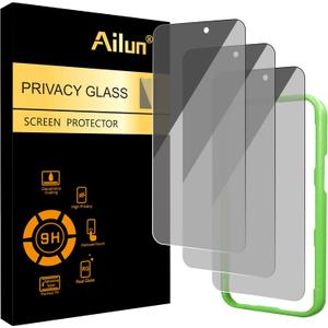 Ailun 3 Pack Privacy Screen Protector for iPhone 17 / iPhone 16 Pro [6.3 inch] with installation frame, Anti Spy Private Tempered Glass Case Friendly [Not for iPhone 17 Pro/17 Pro Max/iPhone Air]