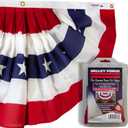 Valley Forge American Fan Flag 1.5' x 3' Polycotton Sentinel 100% Made in U.S.A. Stars and Stripes Bunting Canvas Header Brass Grommets Model PMF