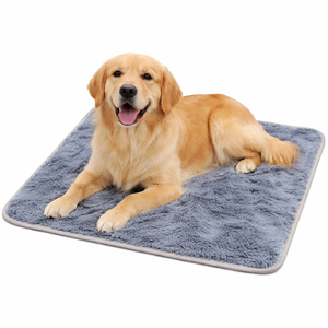 Fleece Pet Mat, Soft and Cozy Pet Mat Winter Dog Mat Warm Thickened Cats Sleeping Mat, Easy to Clean and Maintain, for Indoor Pet Mat, Grey, 28"x28"