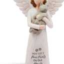 Cat Memorial Gifts for Loss of Cat, Pet Loss Sympathy Gift, Pet Cat Remembrance Gifts, Cat Loss Sympathy Gift, Cat Mom Gifts for Cat Lovers, Cat Statue Hand-Painted Figurines Angel Cat (Gray)