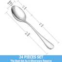 24 Pcs Teaspoons Set, Food Grade Stainless Steel Tea Spoons, Durable Small Spoons, Metal Dessert Spoon, Spoon Silverware for Home, Kitchen or Restaurant, Mirror Polished & Dishwasher Safe, 6.7-Inch