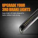 Third 3rd Brake Light LED for 2005-2016 Nissan Frontier & 2004-2015 Nissan Titan, High Mount Rear Brake Lights Assembly, Waterproof Center Cab Cargo Lamp Stop Light (Smoke)