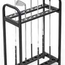 Hicarer 18 Hole Golf Club Holder Metal Golf Club Organizer Stand Rack Putter Stand Display for Indoor and Outdoor Use Home, Black